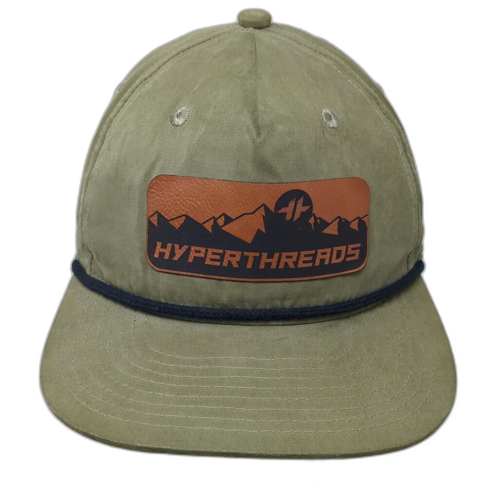 Decky 5 Panel Green One Size Hat Rope Mountain Patch Snapback Hyperthreads